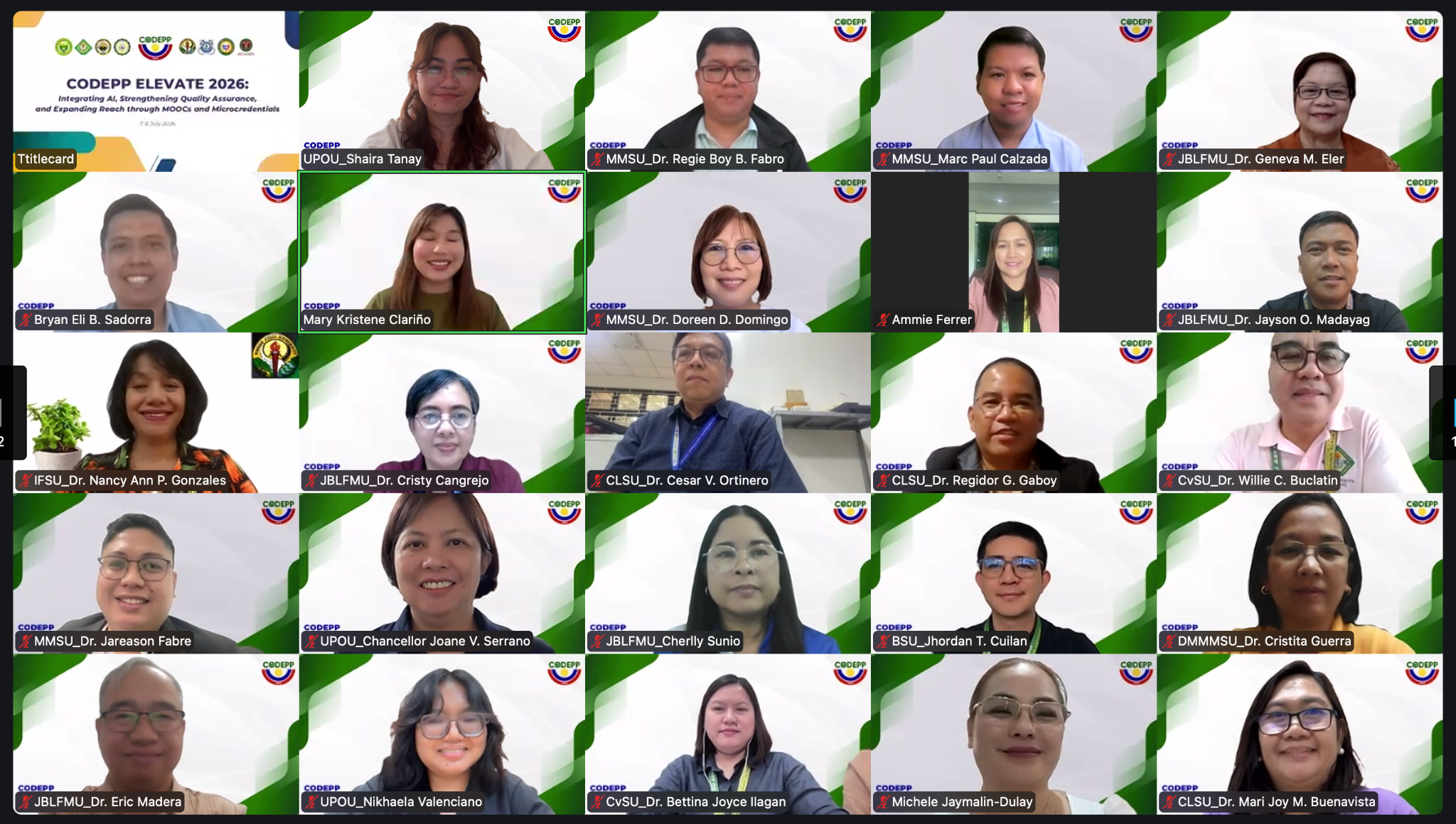 Representatives from CODEPP member institutions participate in CODEPP Elevate 2026, a 1.5-day capability-building workshop on AI, quality assurance, MOOCs, and microcredentials.