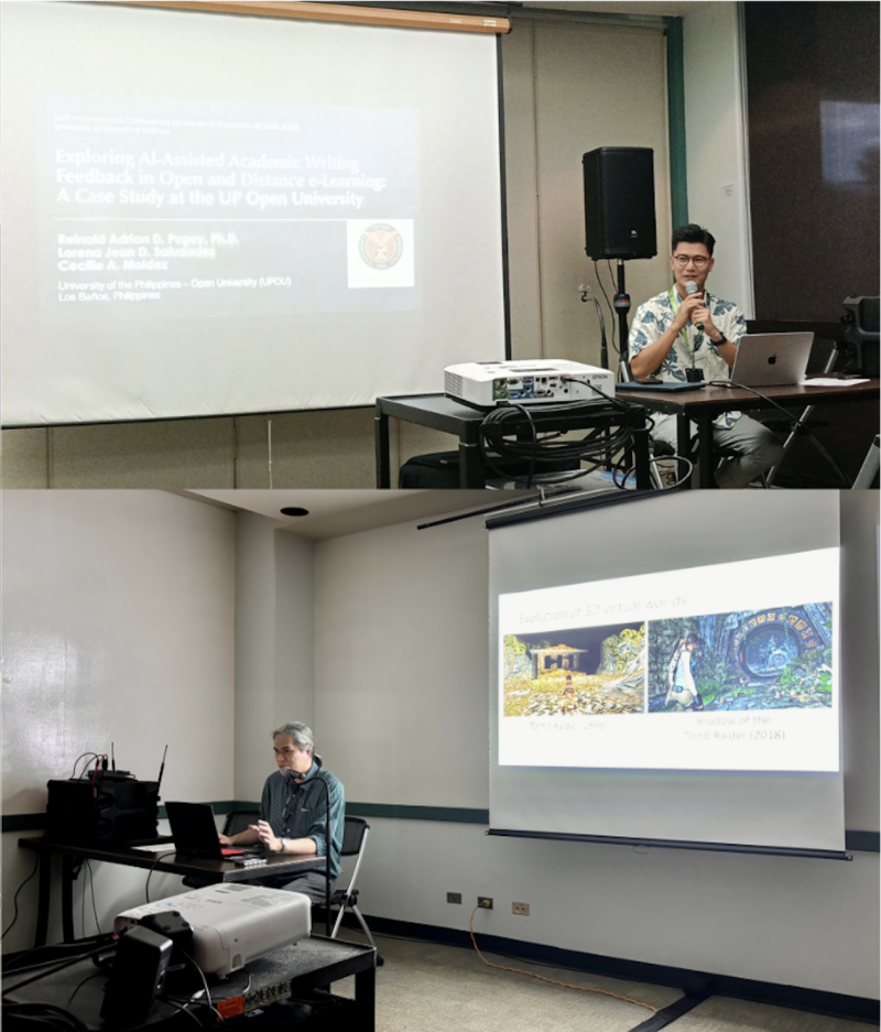 (From top)Dr. Reinald Adrian Pugoy and Asst. Prof. Al Francis Librero presenting papers at the ICOME 2026.
