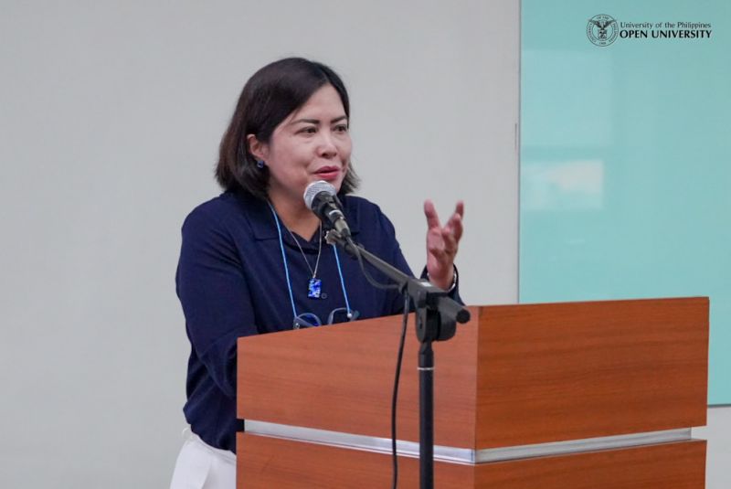 Dr. Joane V. Serrano, Chancellor of UPOU, shares insights on scale, inclusion, and inter-sectoral coordination in flexible education, highlighting their relevance to the upcoming global gathering in Cebu, during the press conference held on 26 September 2026 at the University of the Philippines in Bonifacio Global City.