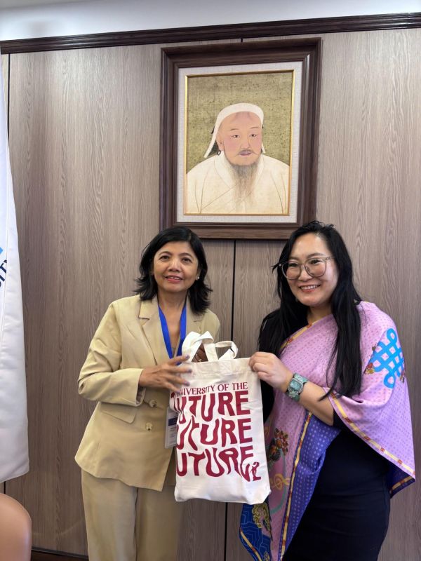 Prof. Dr. Juvy Lizette Gervacio with Dr. Oyun Erdenebat, Director of International Relations of Citi University, during discussions on potential institutional cooperation.
