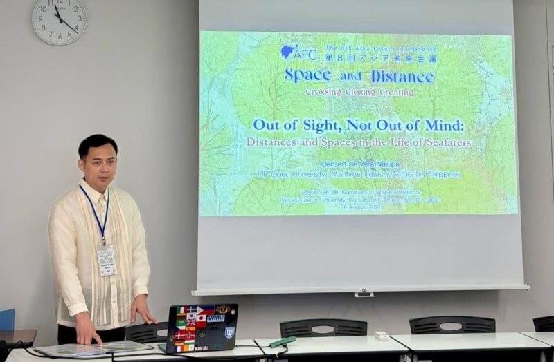 Mr. Nalupa presents his paper titled “Out of Sight Not Out of Mind- Distances and Spaces in the Life of Seafarers,” at AFC8 in Japan.